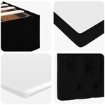 VidaXL Cadre de lit ottoman avec matelas noir 200x200cm tissu