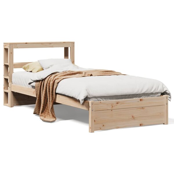 vidaXL Cadre de lit avec tête de lit sans matelas 90x200 cm