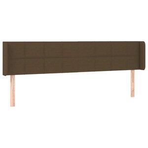 vidaXL Tête de lit avec oreilles Marron Foncé 163x16x78/88 cm Tissu