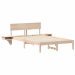 vidaXL Cadre de lit avec tables de chevet Marron Bois massif en pin