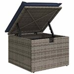 vidaXL Ensemble de Canapés avec coussin 6 Pièces Gris et marine polyrotin