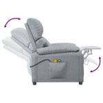vidaXL Fauteuil électrique de massage Gris clair Tissu