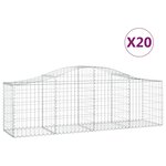 vidaXL Paniers à gabions arqués 20 Pièces 200x50x60/80 cm fer galvanisé