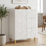 vidaXL Buffet Blanc brillant 66 x 34 5 x 90 cm Bois d'ingénierie