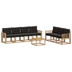 vidaXL Ensemble de canapés d'extérieur 8 pc Blanc et noir