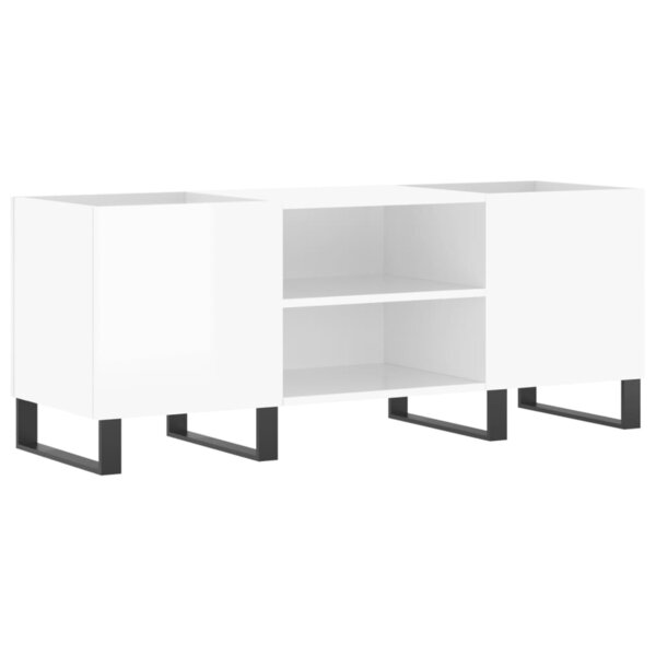 vidaXL Armoire à disques blanc brillant 121x38x48 cm bois d'ingénierie