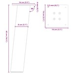 vidaXL Pieds de table basse 4 pièces Noir 42 cm Acier