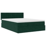 vidaXL Cadre de lit ottoman avec matelas vert foncé 140x190 cm velours