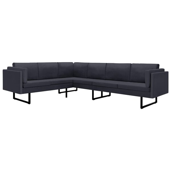 vidaXL Canapé d'angle Gris foncé Tissu