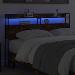 vidaXL Tête de lit avec étagère Chêne fumé 135 cm Bois d'ingénierie