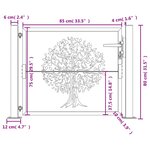 vidaXL Portail de jardin 105x80 cm acier corten conception de l'arbre