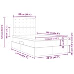 vidaXL Lit de rangement LED avec matelas Gris foncé 120 x 190 cm Tissu