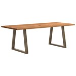vidaXL Table à manger marron clair bois de chêne massif rectangulaire