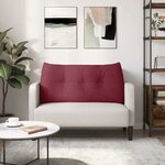vidaXL Coussin de Dos Bordeaux 100 x 24 x 50 cm tissu