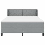 vidaXL Lit boxspring avec matelas Gris clair 140 x 190 cm tissu