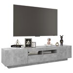 vidaXL Meuble TV avec lumières LED Gris béton 180x35x40 cm