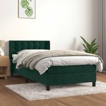 vidaXL Sommier à lattes de lit et matelas Vert foncé 80x200 cm Velours