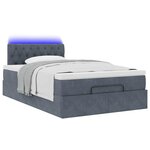 vidaXL Cadre de lit ottoman et matelas gris foncé 120x200 cm velours