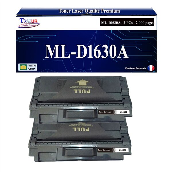 T3AZUR - 2x Toners compatibles avec Samsung MLD1630A D1630A pour Samsung ML1630 ML1630W SCX4500 SCX4500W