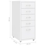 vidaXL Classeur mobile Blanc 28x41x69 cm Métal