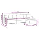 vidaXL Canapé à 3 places avec repose-pieds Gris clair 210 cm Tissu