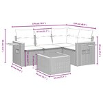 vidaXL Salon de jardin avec coussins 5 Pièces beige résine tressée