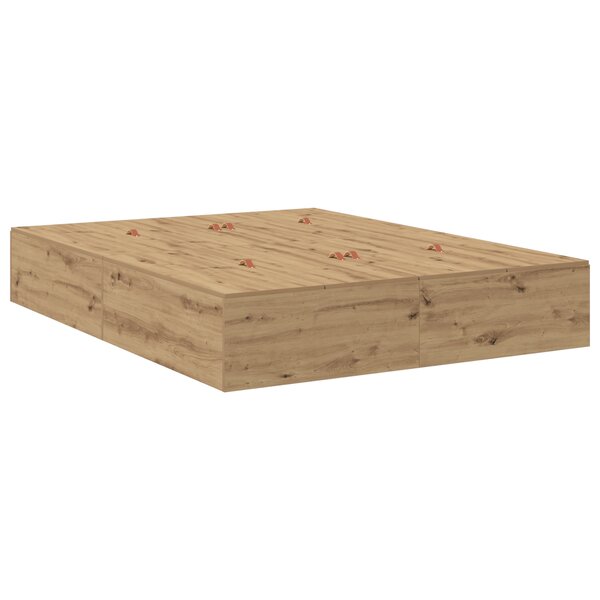 vidaXL Lit de rangement en chêne artisanal 150x200 cm