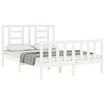 vidaXL Cadre de lit sans matelas blanc bois de pin massif