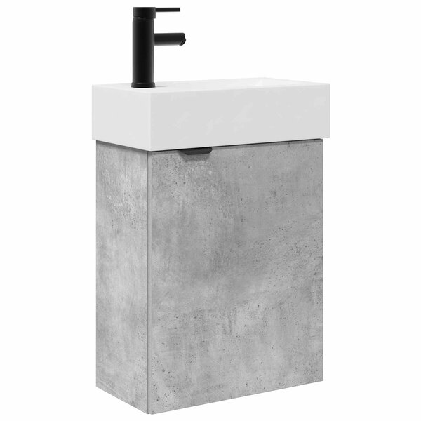 vidaXL Meuble de salle de bain avec robinet Gris béton