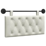 vidaXL Tête de lit suspendue Crème Velours
