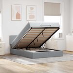 VidaXL Cadre de lit ottoman et matelas gris clair 140x200 cm tissu