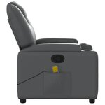 vidaXL Fauteuil de massage inclinable gris similicuir