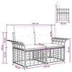 vidaXL Loveseat d'extérieur 2 pièces 2-Nombre de places