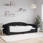 vidaXL Lit de repos sans matelas noir 100x200 cm tissu