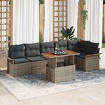 vidaXL Ensemble de canapé de jardin 7 Pièces Gris 100 x 55 x 73 cm