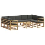 vidaXL Ensemble de canapés d'extérieur 10 pc Blanc et anthracite