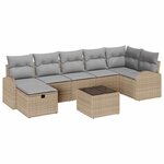 vidaXL Ensemble de canapé de jardin 8 Pièces beige et gris clair