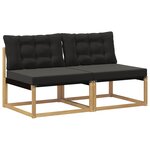 vidaXL Sofa de milieu extérieur Bois d'Acacia Massif Blanc