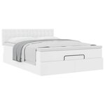 VidaXL Cadre de lit ottoman avec matelas blanc 140x200 cm similicuir