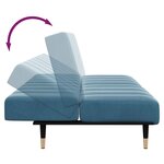 vidaXL Canapé-lit à 2 places avec repose-pied bleu velours