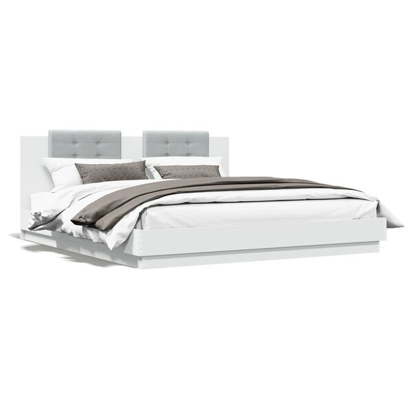 vidaXL Cadre de lit sans matelas blanc 180x200 cm