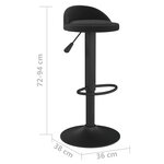 vidaXL Tabouret de bar Noir Velours