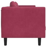 vidaXL Canapé avec coussins 3 places rouge bordeaux velours