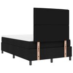 vidaXL Lit à Ressorts avec Matelas Noir Petit Double en Tissu