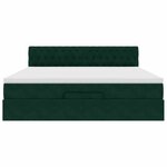 VidaXL Cadre de lit ottoman avec matelas vert foncé 160x200 cm velours