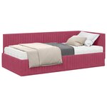 vidaXL Cadre de lit d'angle avec matelas 2 Pièces Vert Velours