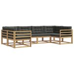 vidaXL Ensemble de canapés d'extérieur 6 Pièces Blanc et anthracite