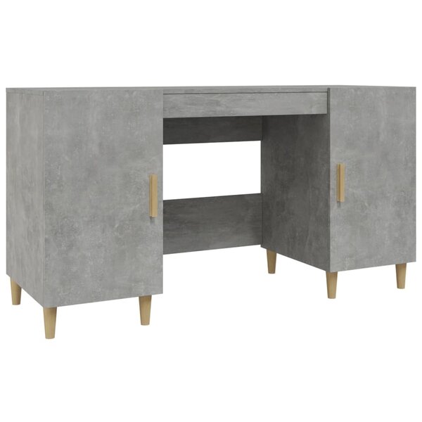 Bureau table poste de travail meuble d'ordinateur informatique étude 140 x 50 x 75 cm bois d'ingénierie gris 02_0023842