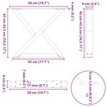 vidaXL Pieds de table basse 2 pièces Blanc 50 x (42-43 3) cm Acier
