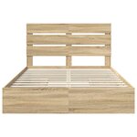 vidaXL Lit de Rangement Chêne Sonoma 140 x 200 cm Bois d'ingénierie